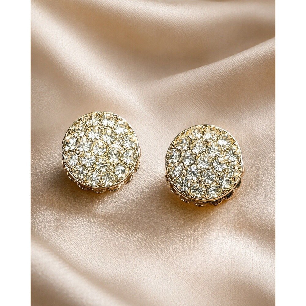 Vintage Sarah Coventry Statement Rhinestone Clip Earrings Pearl 1960s Old Money
